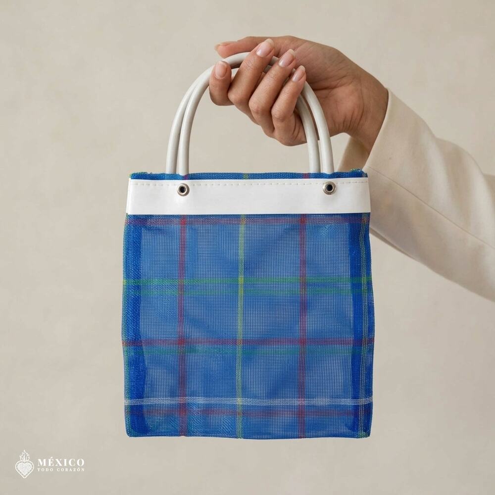 Mini Mexican Market Bag – Reusable Plastic Tote, Traditional Handcrafted Style